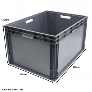 Heavy Duty Stacking Euro Box 80cm Size 5 (185 Litre)